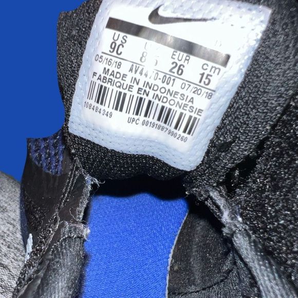 2018 Nike Revolution 4 Black/ Blue " Toddler/Infant Sneakers Size 9 C - Picture 6 of 6